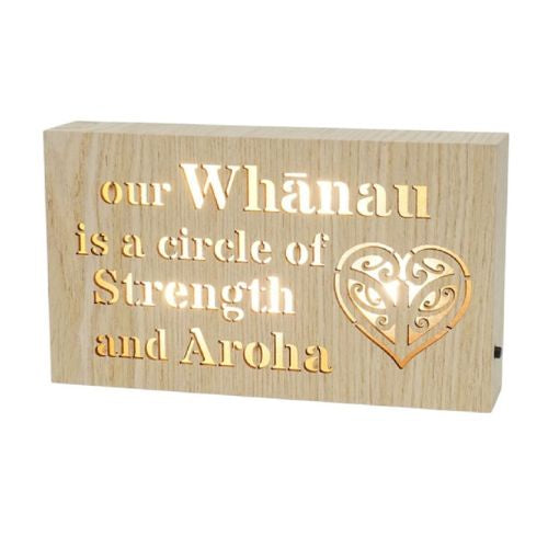 Whanau Circle of Strength Wooden LED Block