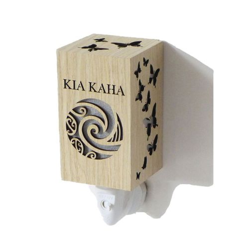 Kia Kaha Wood Grain Plug In Night Light