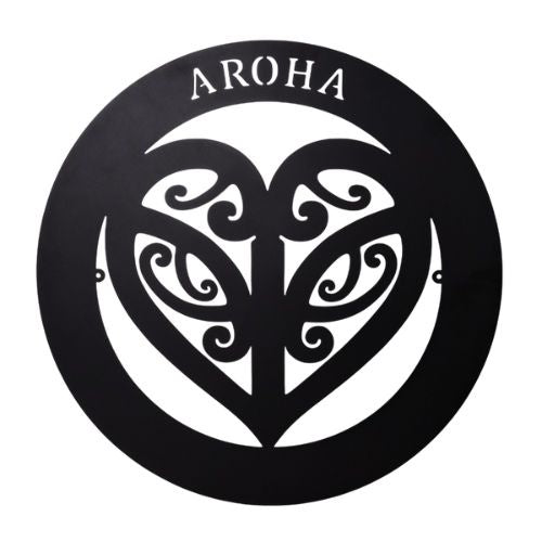 Aroha Black Silhouette Round