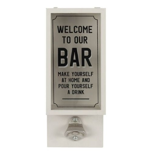 Garden Bar Bottle Opener Plaque Grey