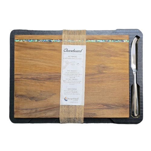 Rimu Cheeseboard with Paua Strip - Medium