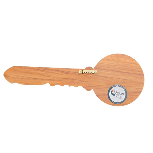 Rimu Veneer 21st Key - Floral Design with 21 Paua Inlay