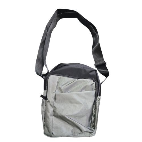 Grey & Black Nylon Shoulder Bag