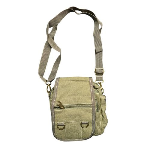 Khaki Canvas Shoulder/Belt Bag - Small
