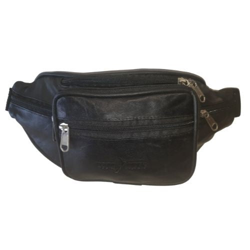 Black Leather Belt Bag