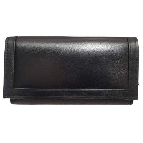 Ladies Leather Wallet Plain 2 Fold with Stitching