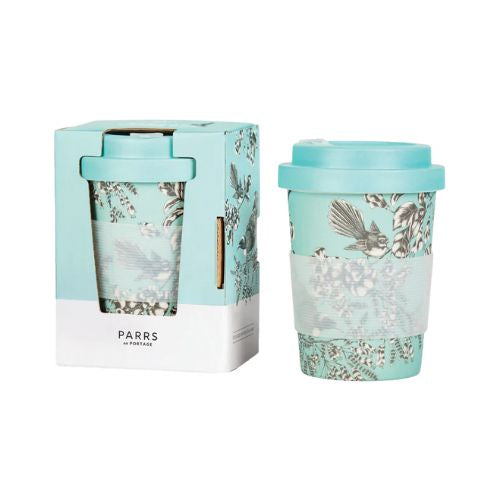 Birds Pastel Blue Bamboo Coffee Mug