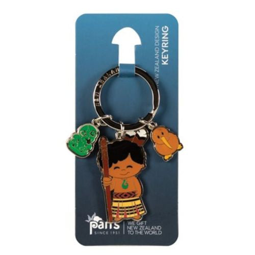 Maori Boy Keyring with Charms
