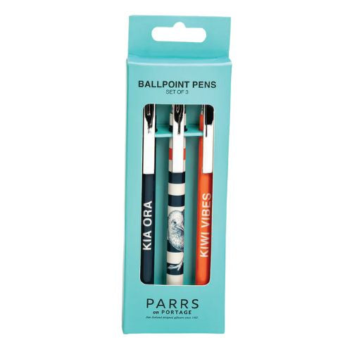 Kiwi Stripe Pens - Set of 3