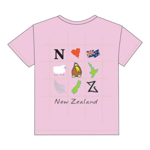 Kids Icons of NZ Tee - Pink