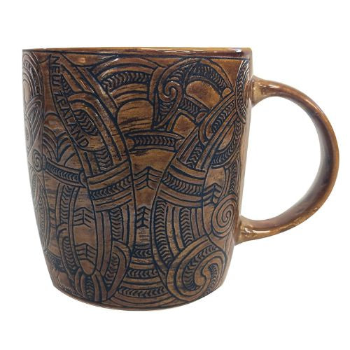 Whakairo Design Mug - Brown
