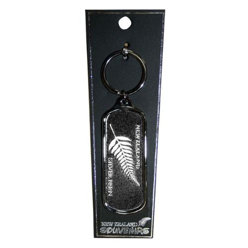 Fern Oblong Metal Foil Keyring