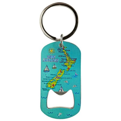 Map Keyring Bottle Opener