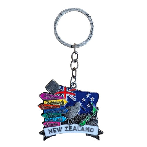 NZ Signs Metal Keyring - Pewter