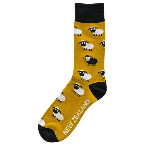 Sheep Bamboo Socks - Mustard
