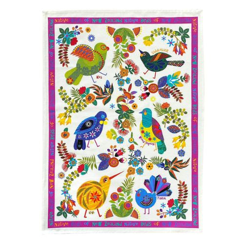 Retro Birds Tea Towel