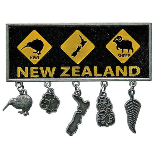 NZ Roadsigns Charm Magnet