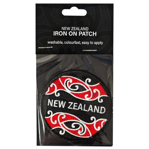 Kowhaiwhai New Zealand Round Iron On Patch