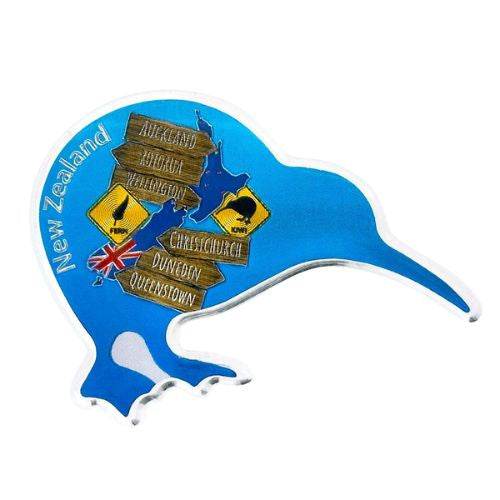 Map Signs Acrylic Foil Kiwi Shape Magnet