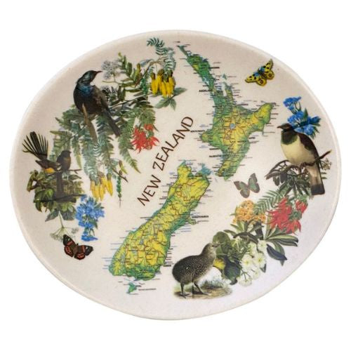 Vintage Map Bamboo Oval Dish