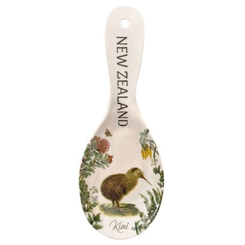 Vintage Kiwi Bamboo Spoon Rest