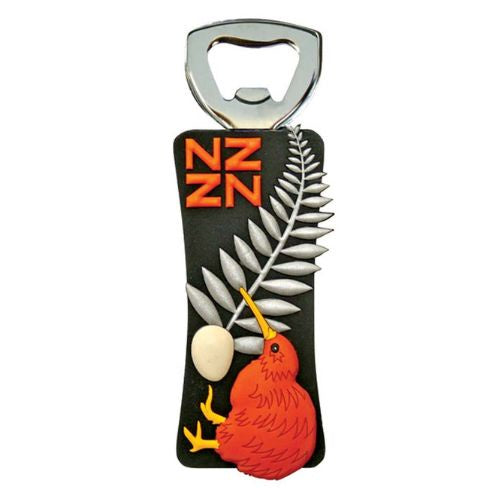 NZ Fern Kiwi Bottle Opener Magnet