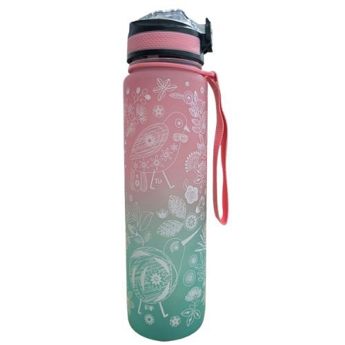 Retro Birds Water Bottle Ombre - 1Ltr