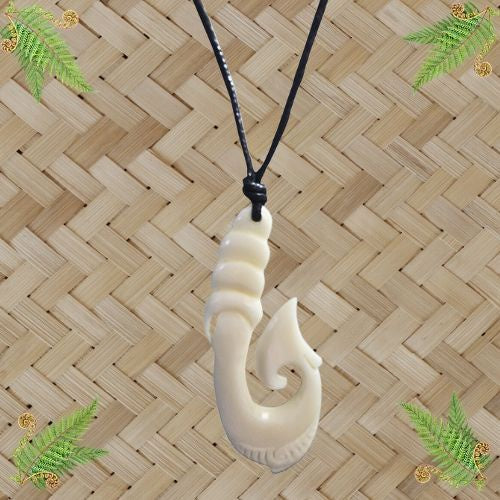 Bone Hook Engraved Pendant - 80mm