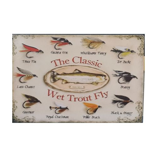 The Classic Wet Trout Fly Tin Sign