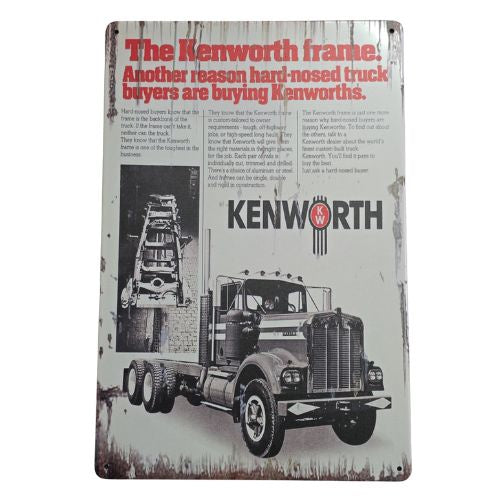 Kenworth Frame Tin Sign