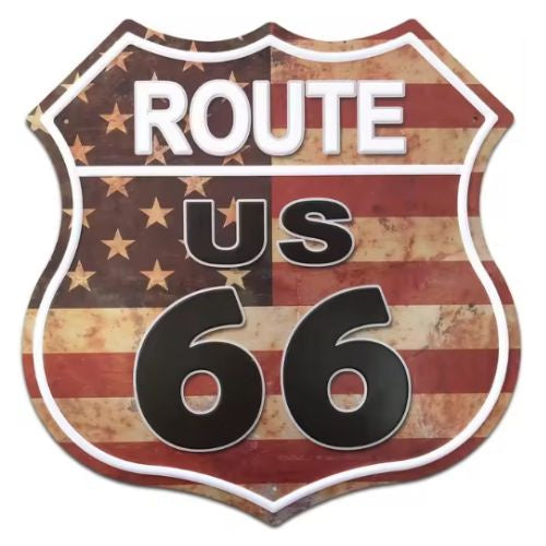 Route 66 Sheild Tin Sign