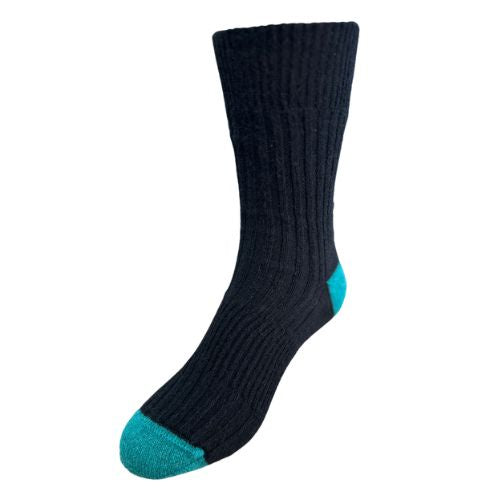 Womens Possum & Merino Rib Socks - Teal