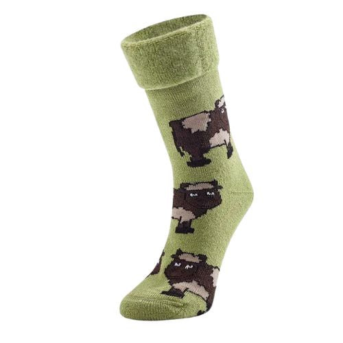Cow Bedsocks - Emerald
