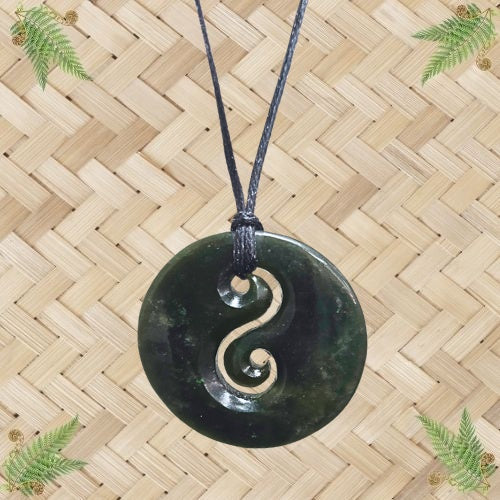 NZ Greenstone Double Koru Pendant - 40mm