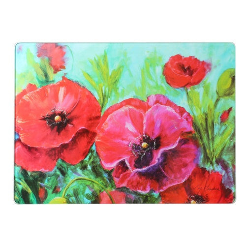 Poppy Painting Glass Placemat