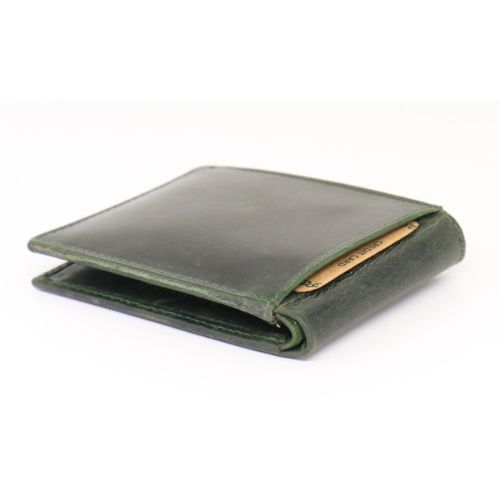 Mens Greenstone Edition Leather Wallet with ID Flap - Slim