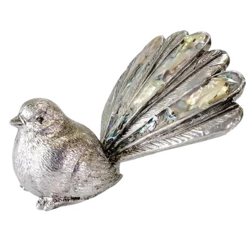 Silver Fantail with Paua