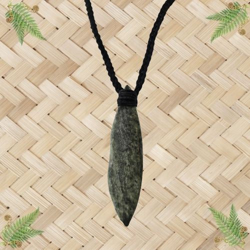 NZ Greenstone Drop Pendant - 87mm