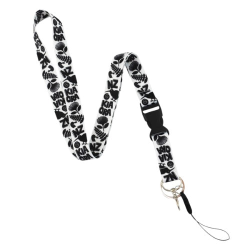 NZ Icons Proud Kiwi Lanyard - White