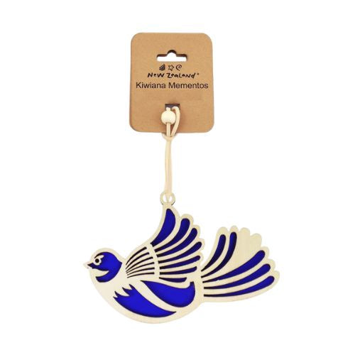 NZ Fantail Acrylic & Ply Hanging Ornament
