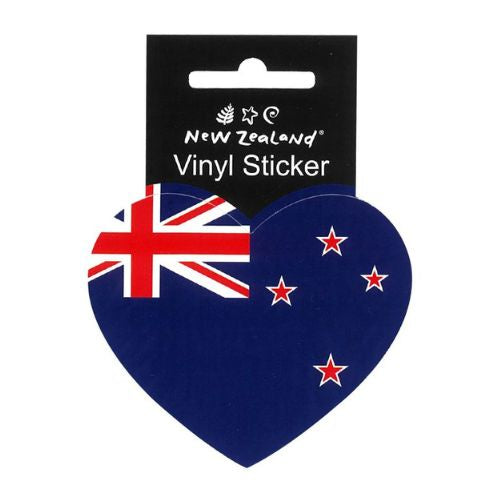 NZ Flag Heart Vinyl Sticker