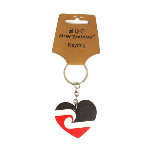 NZ Māori Flag Heart Keyring