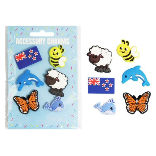 NZ Kiwi Icons Soft Charms - 6pc