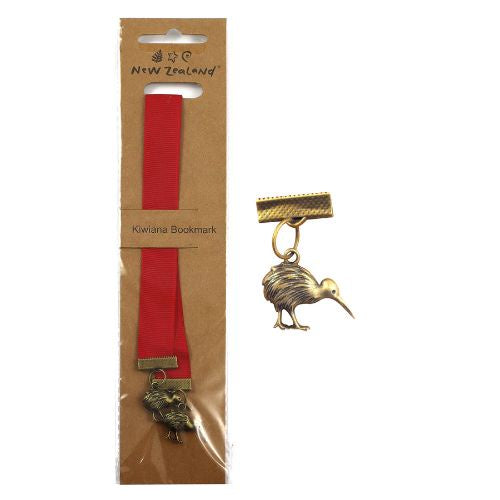 Ribbon NZ Kiwi Charm Bookmark - Red