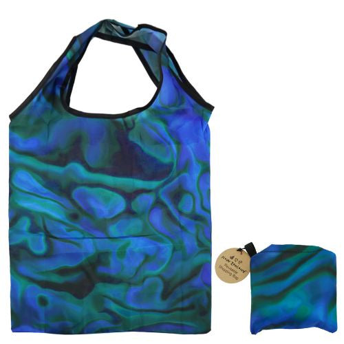 NZ Paua Shell Design Foldable Shopping Bag