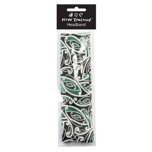 Māori Headband Stretchy - Green