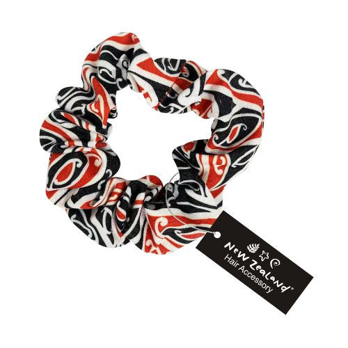 Māori Design Hair Scrunchie - Red