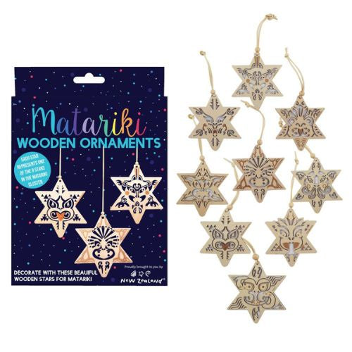 Matariki Wooden Star Set 9pc