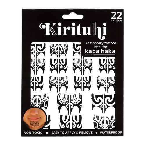 NZ Māori Temporary Tattoo Chin 22pc