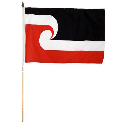 NZ Māori Material Flag - Handheld